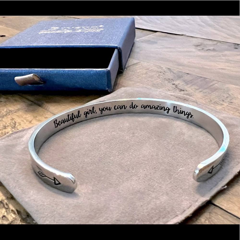 Inspirational Silver Bracelet- Womans